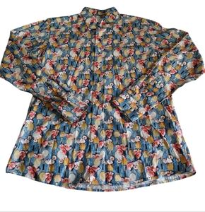 Eton XXL Slim Floral Racquet Print Cotton Shirt